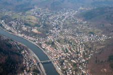 Oblique view of District Ziegelhausen in Heidelberg in the state Baden-Wuerttemberg, Germany