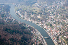 District Ziegelhausen in Heidelberg in the state Baden-Wuerttemberg, Germany from the plane