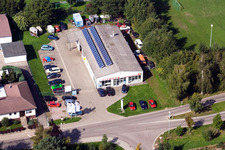Aerial photograpy of Schwind car dealership in Winden in the state Rhineland-Palatinate, Germany
