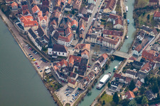 Mouth of the Elsenz into the Neckar in Neckargemünd in the state Baden-Wuerttemberg, Germany