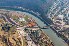 Railway bridge over the Neckar in the district Kleingemünd in Neckargemünd in the state Baden-Wuerttemberg, Germany