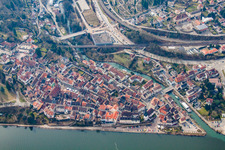 Aerial view of Old Town in Neckargemünd in the state Baden-Wuerttemberg, Germany