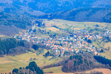Village view in the Odenwald from the southwest in the district Darsberg in Neckarsteinach in the state Hesse, Germany