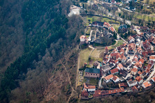 Castle fortress and church in the district Dilsberg in Neckargemünd in the state Baden-Wuerttemberg, Germany