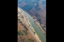 Aerial photograpy of Campsite Hessisches Neckartal in the district Neckarhausen in Neckarsteinach in the state Hesse, Germany