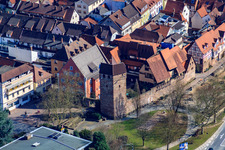 Powder Tower on the city wall in Eberbach in the state Baden-Wuerttemberg, Germany