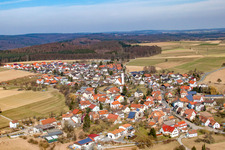 Aerial view of District Reichenbuch in Mosbach in the state Baden-Wuerttemberg, Germany
