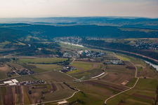 Aerial photograpy of Nuclear power plant Obrigheim - still on the grid in Obrigheim in the state Baden-Wuerttemberg, Germany