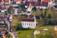 Aerial photograpy of District Neckarelz in Mosbach in the state Baden-Wuerttemberg, Germany