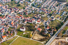 Oblique view of Churches building the chapel Tempelhaus Neckarelz in the district Neckarelz in Mosbach in the state Baden-Wurttemberg