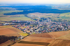Village in Kraichgau from the north in the district Obergimpern in Bad Rappenau in the state Baden-Wuerttemberg, Germany