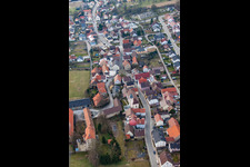 Local road from the east in the district Grombach in Bad Rappenau in the state Baden-Wuerttemberg, Germany