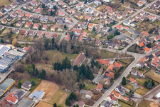 Aerial view of Amalienhof in Sulzfeld in the state Baden-Wuerttemberg, Germany