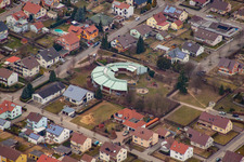 Aerial view of Kindergarten in Sulzfeld in the state Baden-Wuerttemberg, Germany