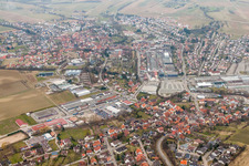 Town View of the streets and houses of the residential areas in Oberderdingen in the state Baden-Wurttemberg, Germany