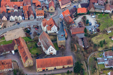 Laurentius Church and Market Square in Oberderdingen in the state Baden-Wuerttemberg, Germany