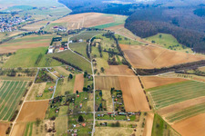 Garden plots and vineyard festival grounds at Wilfenberg in the district Großvillars in Oberderdingen in the state Baden-Wuerttemberg, Germany