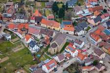 Aerial photograpy of District Gölshausen in Bretten in the state Baden-Wuerttemberg, Germany