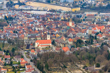 Church at the cemetery in the district Gölshausen in Bretten in the state Baden-Wuerttemberg, Germany
