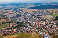 Aerial view of District Jöhlingen in Walzbachtal in the state Baden-Wuerttemberg, Germany