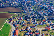 On the high trail in Kandel in the state Rhineland-Palatinate, Germany from a drone