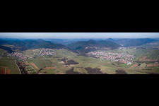 Forest, wine yard and mountain scenery at Haardtrand of Palatinat forest in Klingenmuenster in the state Rhineland-Palatinate