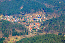 Village in the Palatinate Forest from the south in Lug in the state Rhineland-Palatinate, Germany