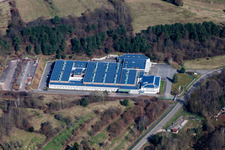 Building and production halls on the premises of Lugina Schuhfabrik GmbH in Schwanheim in the state Rhineland-Palatinate, Germany