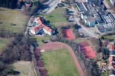Dahn in the state Rhineland-Palatinate, Germany seen from a drone