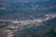 Drone recording of Hinterweidenthal in the state Rhineland-Palatinate, Germany
