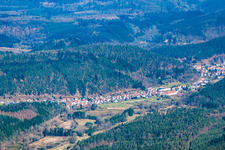 Drone image of Hinterweidenthal in the state Rhineland-Palatinate, Germany