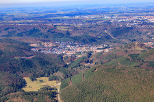 City in the Palatinate Forest from the east in Lemberg in the state Rhineland-Palatinate, Germany