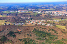 Village view from the east in the district Erlenbrunn in Pirmasens in the state Rhineland-Palatinate, Germany