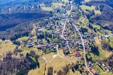 Aerial view of Village view from the north in Hilst in the state Rhineland-Palatinate, Germany