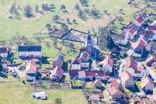 Church building in the village of in Liederschiedt in Grand Est, France