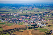 Aerial view of Rohrbach-lès-Bitche in the state Moselle, France