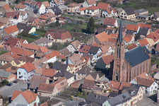 Steinbourg in the state Bas-Rhin, France seen from above