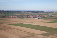 Geiswiller in the state Bas-Rhin, France from above