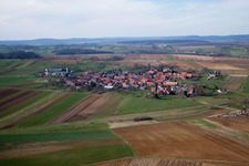 Aerial photograpy of Zœbersdorf in the state Bas-Rhin, France