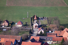 Issenhausen in the state Bas-Rhin, France seen from above
