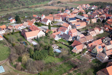 Aerial view of Ringendorf in the state Bas-Rhin, France