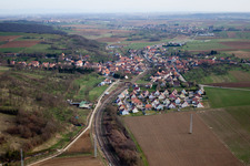 Aerial photograpy of Ettendorf in the state Bas-Rhin, France