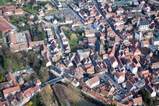 Drone recording of Pfaffenhoffen in the state Bas-Rhin, France