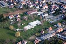Pfaffenhoffen in the state Bas-Rhin, France from a drone