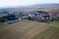 Pfaffenhoffen in the state Bas-Rhin, France viewn from the air