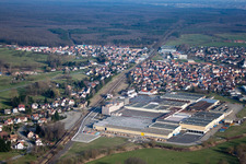 Mertzwiller in the state Bas-Rhin, France seen from above