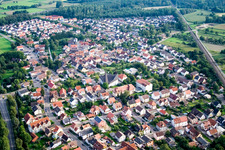From the north in the district Niederbühl in Rastatt in the state Baden-Wuerttemberg, Germany