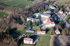 Morsbronn-les-Bains in the state Bas-Rhin, France seen from a drone