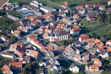 Gunstett in the state Bas-Rhin, France from above