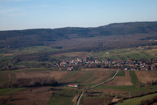Dieffenbach-lès-Wœrth in the state Bas-Rhin, France viewn from the air